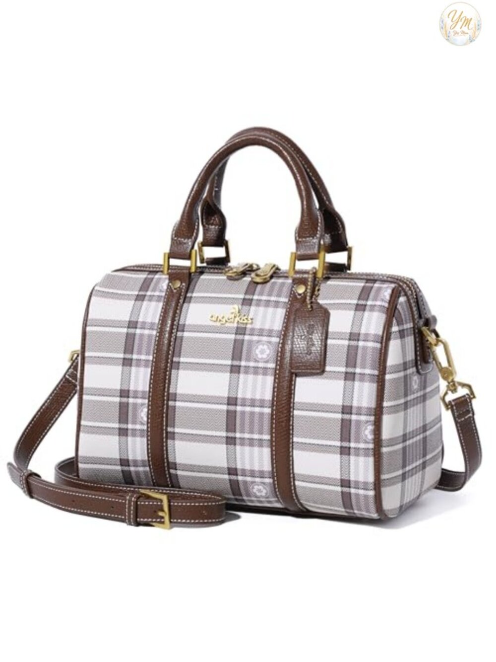 Women Vegan Leather Barrel Satchel Purse Top Handle Shoulder Crossbody Bag